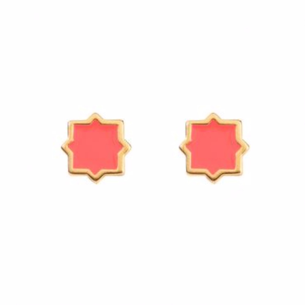 Foxy Originals Winona Stud Earrings Coral Gold